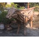 柚木造型牛擺飾-y15594木.竹.根雕